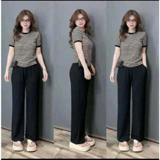 SÉT BỘ THUN TĂM LẠNH ÁO XỌC PHỐI QUẦN ỐNG SUÔNG TOP MODEL NỮ LEGGING BBR