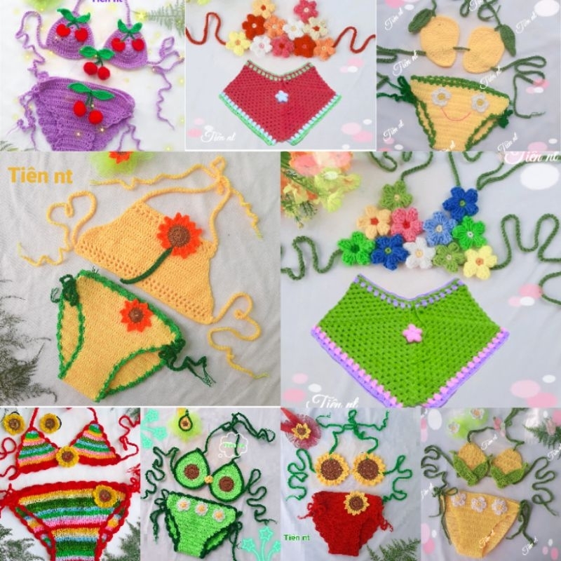 đồ bơi bikini len handmade cho bé