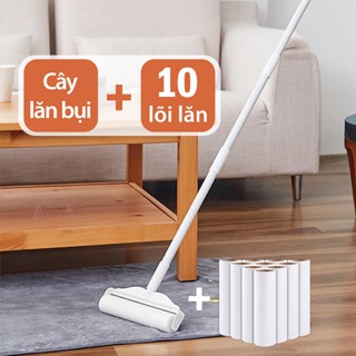 Combo Cây Lăn Bụi Cán Dài, Lõi Lăn Size 24cm Living C, Lõi Lăn 55 Lớp Keo Tốt Lăn Sạch Bụi Tiện Dụng, Đa Năng