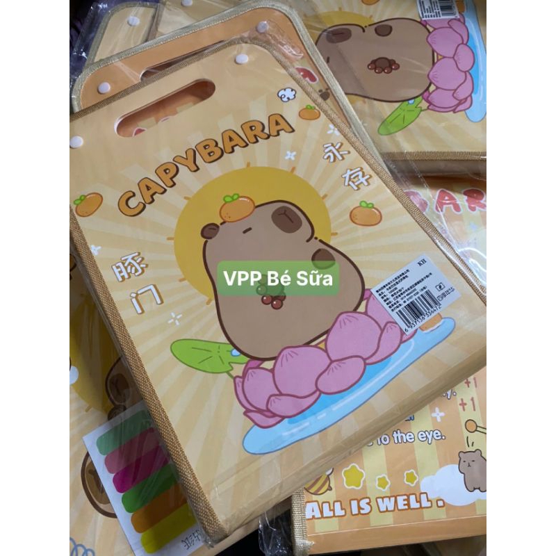 Bìa A4 13 ngăn - Bìa Đựng Tài Liệu - Bìa A4 Cappybara - Bìa Cứng Nhiều Ngăn Tiện Lợi