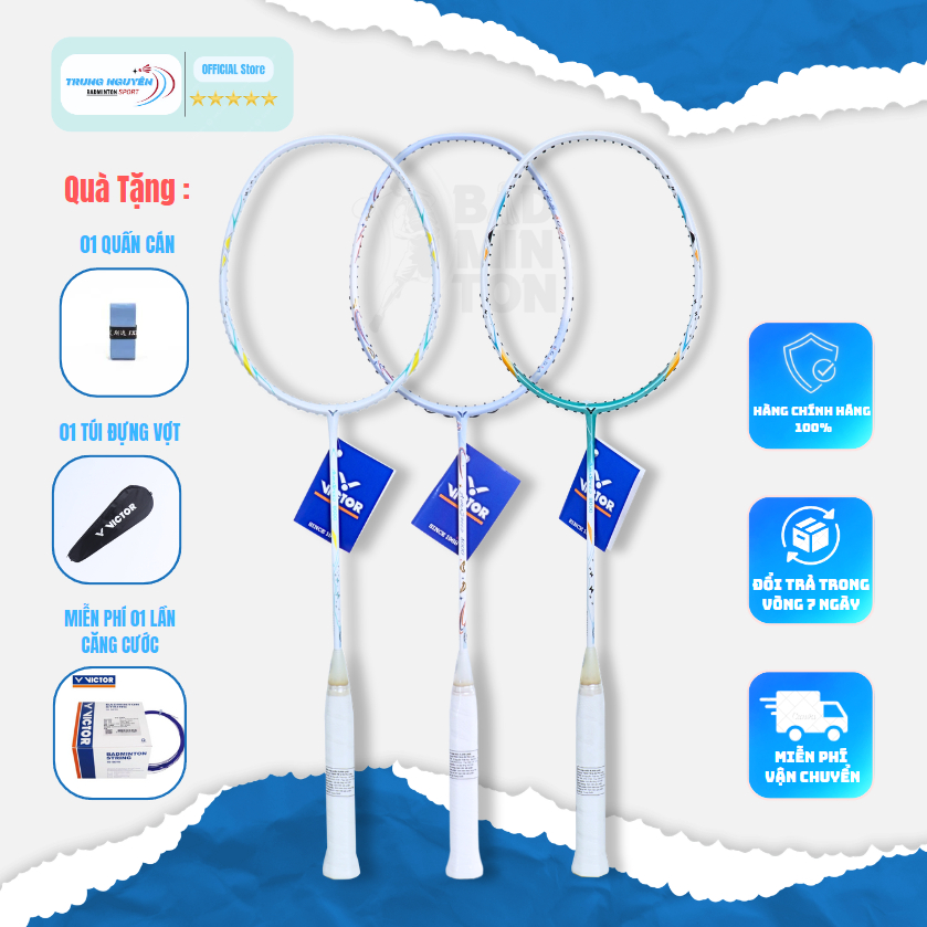 Vợt Cầu Lông Victor Auraspeed 8000 Chính Hãng Căng Sẵn Cước 11Kg Tặng 1 Quấn Cán Kèm 1 Bao Đựng Vợt