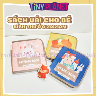  Sách vải tương tác My Baby B 3 chủ đề giúp bé phát triển giác quan giáo dục sớm Tiny Planet 21x21cm 