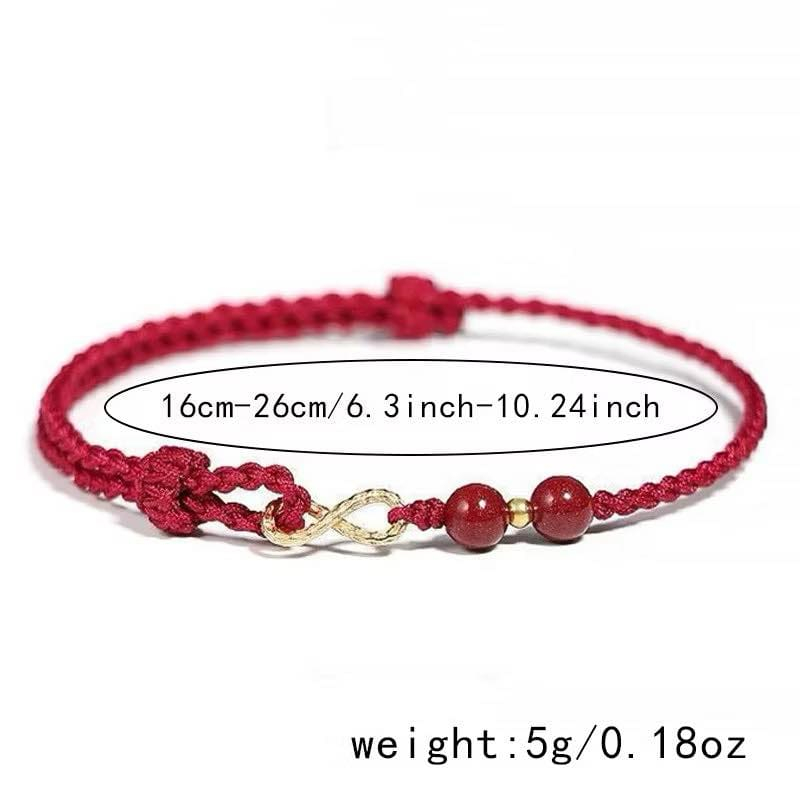 Vòng tay chỉ đỏ vô cực hạt chu sa may mắn bình an | BigBuy360 - bigbuy360.vn