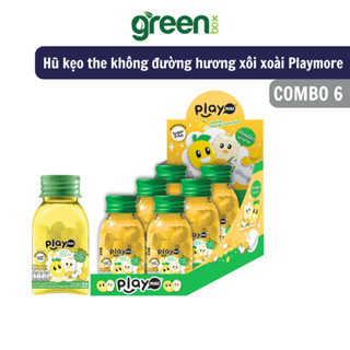  Combo 6 hũ kẹo the không đường hương xôi xoài Playmore 22g sảng khoái dài lâu thơm miệng 