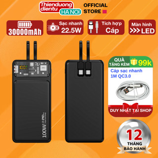 [K MUA ĐƯỢC NHẮN SHOP] Bộ Sạc Dự Phòng 30000 Hỗ Trợ Sạc Nhanh 22.5w và PD 20W Tích Hợp Dây Sạc Và Màn Hình LED