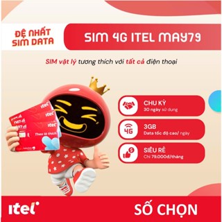  Sim iTel 4G MAY79 Có 90G th  Miễn phí 1 tháng  Gia hạn 79.000 đ tháng 