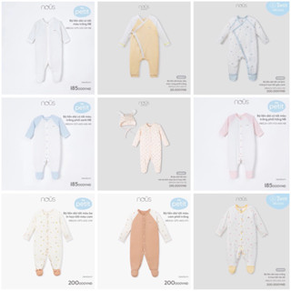 [Nous Party] Body sơ sinh dài tay có tất Nous Newborn cho bé trai, bé gái từ 2.7-3.5kg