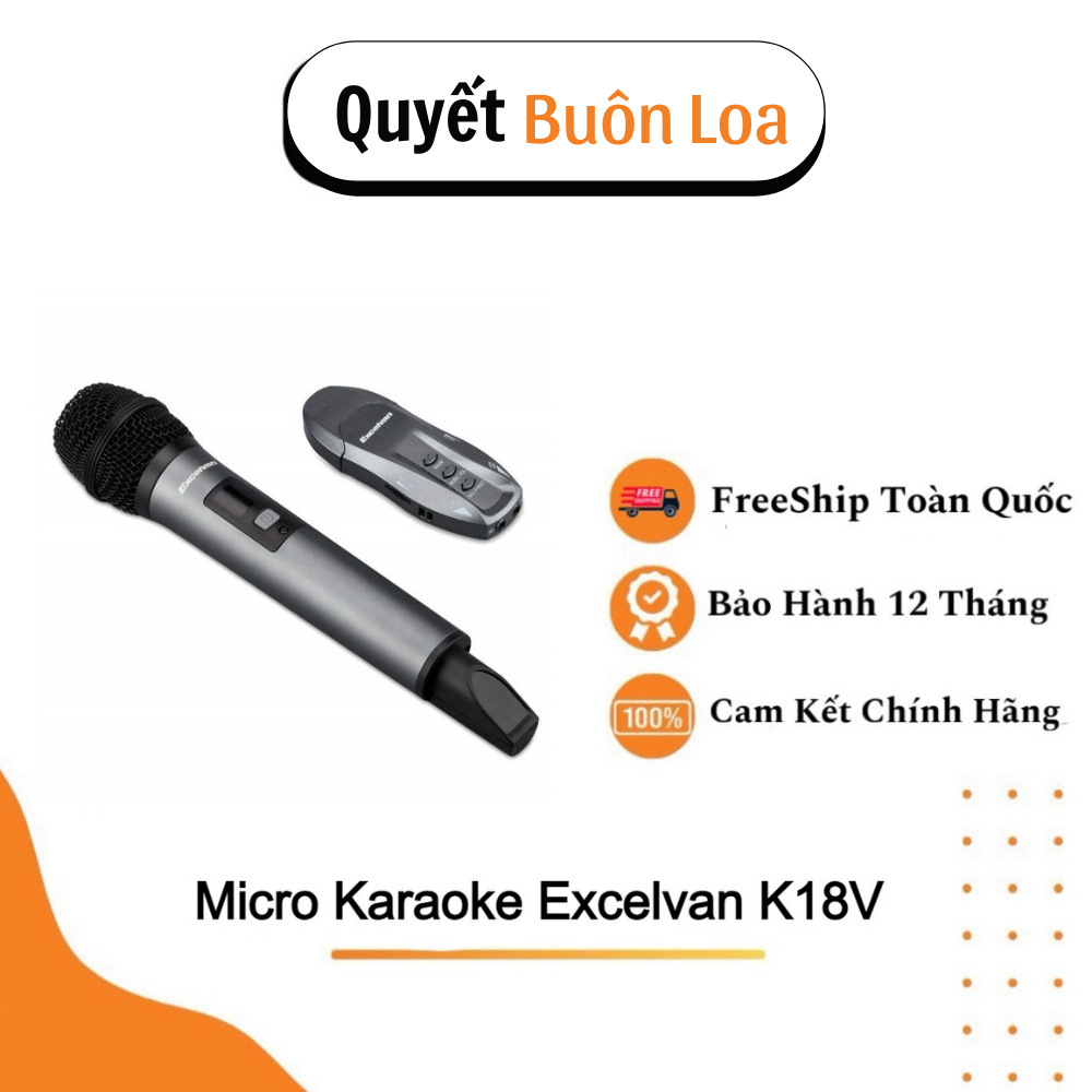 Micro Không dây Excelvan K18V 01 mic plus+, VHF VÀ Micro Alpha Works A1