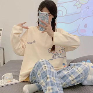  Bộ ngủ nữ tay dài big size mặc nhà kuromi dễ thương vải thun 40-95Kg Miin BD03 
