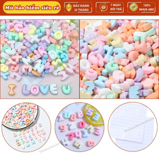 Charm Chữ Cái, Chữ Số Cute, Nhiều Màu Trang Trí Mũ Bảo Hiểm, Ốp Lưng Kèm Keo Dán Siêu Chắc