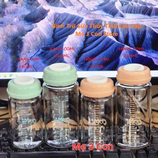 (MUA 2 BÌNH TẶNG 2 ĐẾ CHỐNG VỠ)PHANPY/COMI/NEVI/BABY Set 2 bình trữ sữa thủy tinh 180ML, 150ML