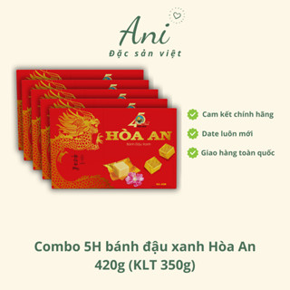 Combo 05 Hộp Bánh Đậu Xanh Hòa An Hộp 350gr