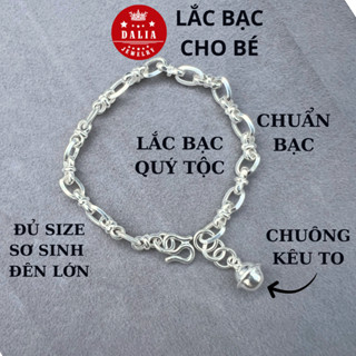 Lắc bạc cho bé trai chuẩn bạc ta s990 quý tộc DaLiA Jewelry lắc tay bạc, lắc chân kiểu quý tộc gắn chuông kêu mã 9G