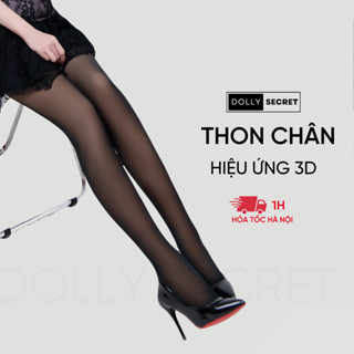 Quần Tất Nỉ 3D Mùa Đông 3 Màu Da Đen Siêu Dai Thon Chân Có Lớp Lót Màu Da Che Khuyết Điểm Ấm Áp DOLLY SECRET T13