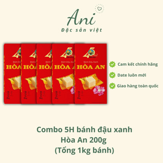 Combo 05 Hộp Bánh Đậu Xanh Hòa An 200gr