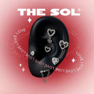 [NHIỀU MẪU] Khuyên Tai Thép Xi Mạ Không Dị Ứng Đính Đá Trái Tim thesolvn