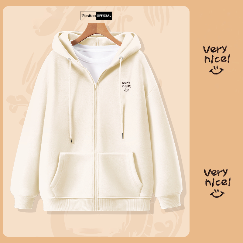 Áo Hoodie Zip THÊU, Áo Khoá Nam Nữ Unisex By PEABOO Mã Basic Chất Nỉ Bông Form Rộng Mũ 2 Lớp | BigBuy360 - bigbuy360.vn