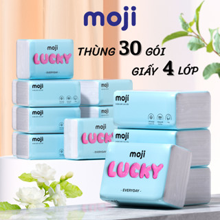THÙNG 30 gói khăn giấy ăn gấu trúc Moji 4 lớp cao cấp tiện lợi, mềm mịn