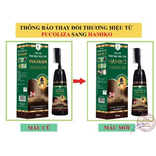 [Mua 1 tặng 1] Dầu gội phủ bạc Hamiko chai 200ml 3 màu: Nâu đen, Nâu sáng, Đen, Công ty Hapuco