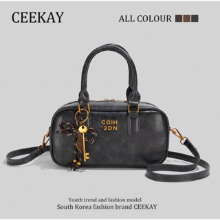  Túi Xách CeeKay Chính Hãng - Túi Đeo Chéo Da Chần Chống Nước Quai Da Phối Hoạ Tiết Kim Loại Dây Nơ Form Rộng Sang Chảnh 