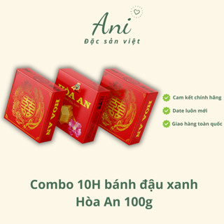 Combo 10H Bánh đậu xanh Hoà An hộp 100g chữ hỷ