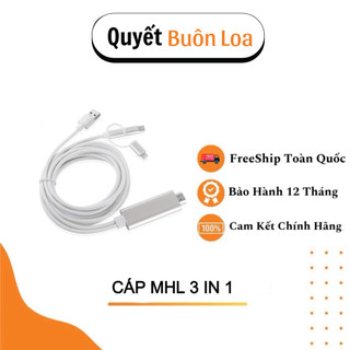 Cáp MHL 3 in 1 Kêt Nối Điện Thoại vs Máy Chiếu BEECUBE