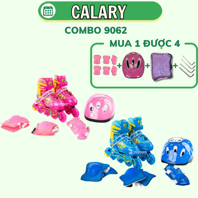 Combo Giày Patin Trẻ Em Và Bộ Phụ Kiện Cougar- Oushen 9062 Cao Cấp, Kèm Bảo Hộ Tay Chân Và Mũ