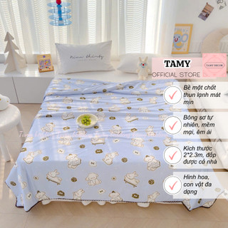 Chăn hè thun lạnh Tamy Bedding mền thun lạnh mát mẻ cho mùa hè nóng bức chăn hè trần bông nhiều hình kích thước 2x2.3m