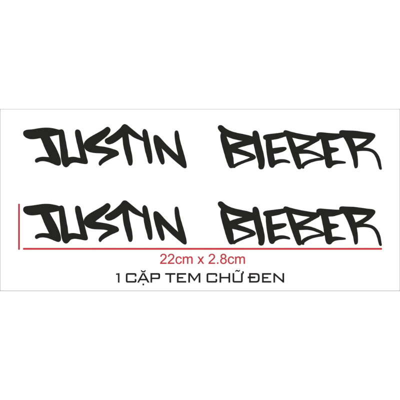 tem justin bieber ( giá 1 cặp )