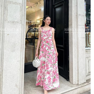 Váy maxi hoa STRA hàng dư xịn vải xốp cực xinh