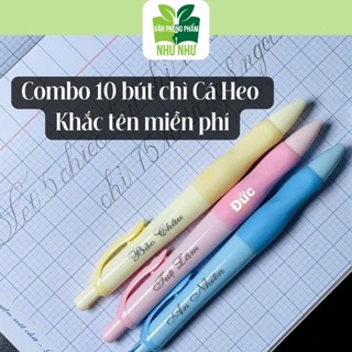 [Khắc Tên] Combo 5 bút chì Cá Heo, có định vị hỗ trợ cầm bút đúng và đệm êm tay, tập viết dễ dàng