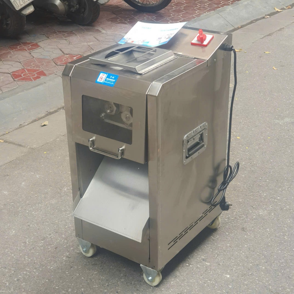 Máy thái thịt công nghiệp, cắt thịt lát, hạt lựu, con chì, năng suất 200kg/h