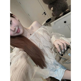 Áo Tơ Tua Rua Trễ Vai Khánh Lê