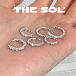 [1 CHIẾC] Khuyên Tai Tròn Hoop 1.8mm Thép Xi Mạ Không Dị Ứng Đính Đá Trắng thesolvn