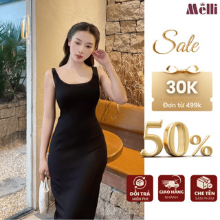 Váy đầm body 2 dây bản to dáng dài len tăm Hàn cao cấp co giãn, Váy ôm body quyến rũ không nhăn VL01