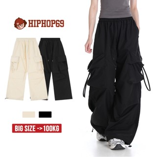 Quần Túi Hộp Ống Rộng Vải Dù Có Dây Rút Unisex, Quần Túi Hộp Phong Cách Hiphop Đường Phố Hiphop Q130