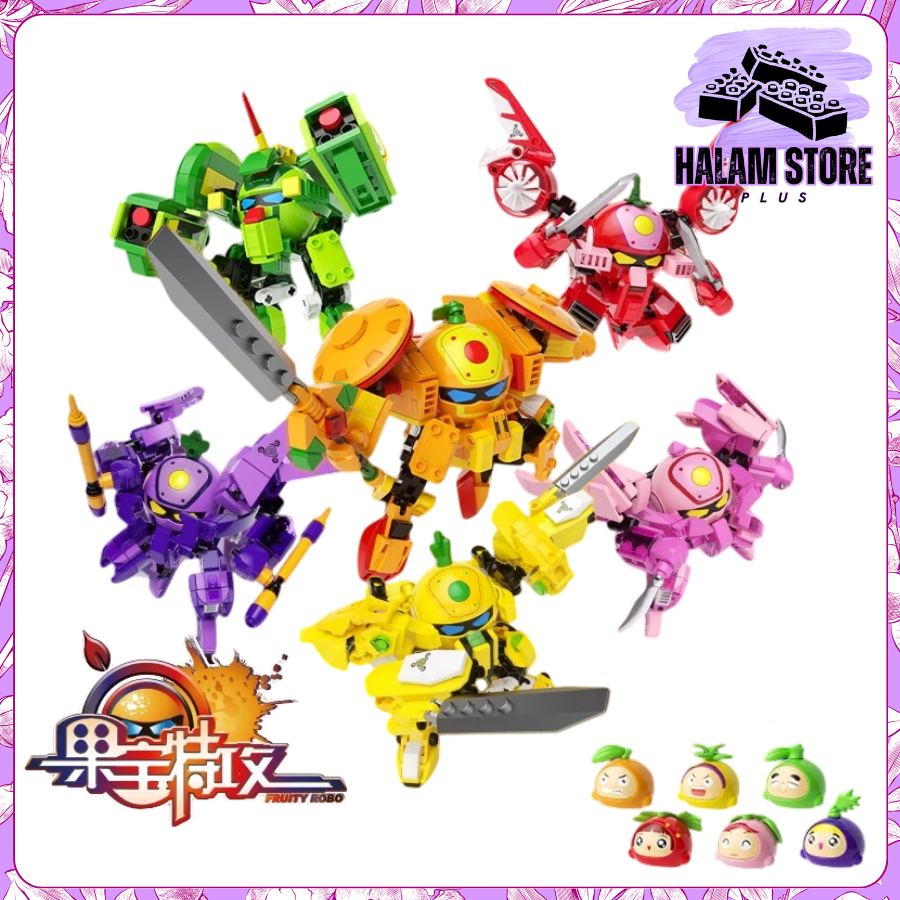 [Chất lượng cao] Đồ chơi lắp ráp Robo Trái Cây hãng F5 Quýt Thơm Đào - Mô hình lắp ghép trẻ em