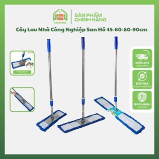 Cây lau nhà công nghiệp san hô 45-60-80-90 cm sợi bông microfiber,chổi lau nhà tự vắt khóa thân cán rút dài 145cm