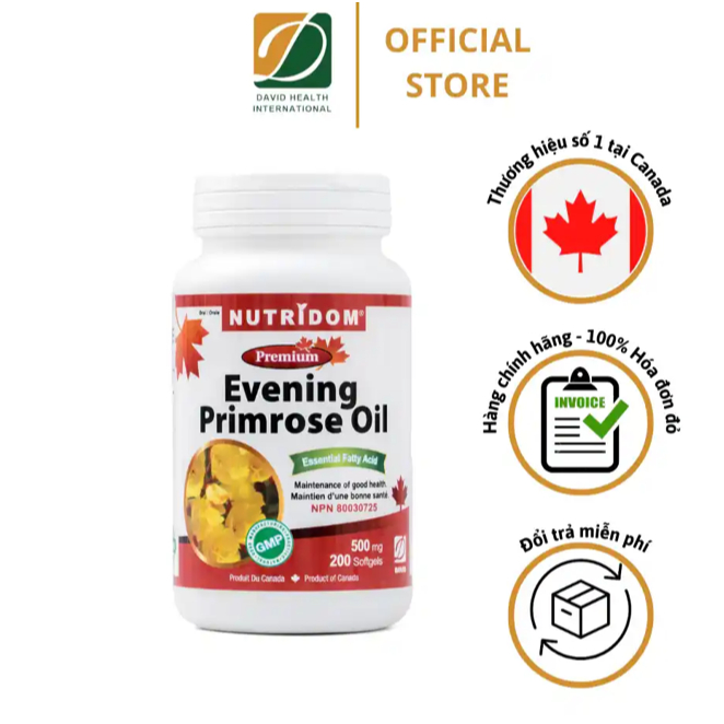 Combo 2 Tinh Dầu Hoa Anh Thảo David Health Evening Primrose Oil Lọ 200 Viên