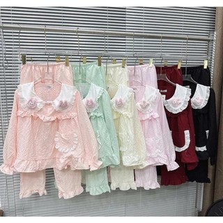 Bộ Ngủ Tiểu Thư Nữ Kèm Thỏ Dài Tay Chất Đũi Xốp Mềm Cao Cấp [ Size 40kg đến 60kg ]