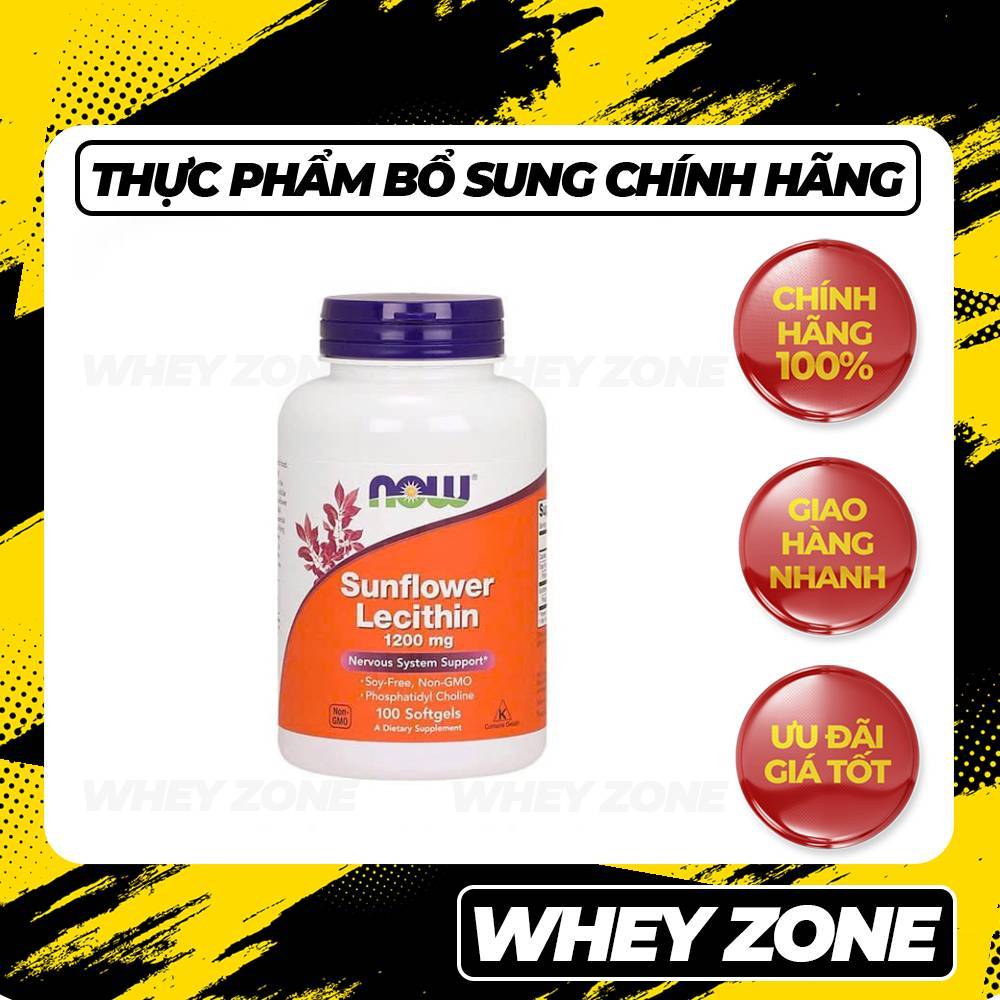 Now Sunflower Lecithin viên uống giảm tắc tia sữa, giảm lão hóa, cân bằng nội tiết