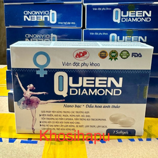 Viên đặt phụ khoa Queen Diamond trà xanh lô hội Nano bạc hỗ trợ kháng khuẩn cải thiện khô hạn tăng nội tiết tố nữ 7 viên