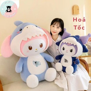   Hoả Tốc  Gấu bông Kuromi shark cosplay,thú bông Melody cá mập,hàng nhập cao cấp lông mềm mịn,quà tặng đáng yêu cho bé. 