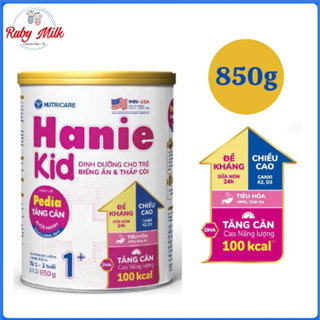 Sữa Bột Hanie Kid 1+ Lon 850gr - Dinh Dưỡng Cho Trẻ Biếng Ăn - Suy Dinh Dưỡng Thấp Còi