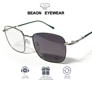  Mắt kính đổi màu khi ra nắng gọng vuông to Beaon Titanium chống ánh sáng xanh cho nam nữ hot B72502 