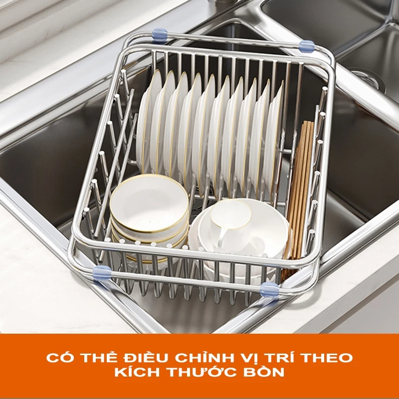 Kệ Úp Chén Inox  304 Bồn Rửa Chén Bát Kệ Úp Chén Trên Bồn Rửa