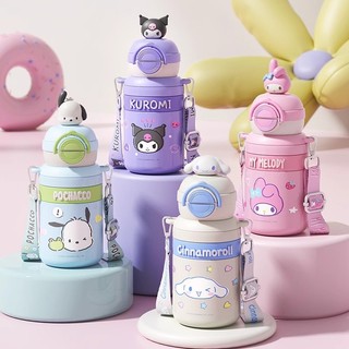  Bình Giữ Nhiệt Cho Bé Inox 316 Kuromi Melody Cinnamon Kitty Pochacco Chính Hãng Sanrio 