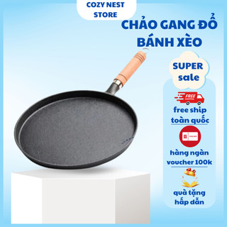  Chảo Gang Làm Bánh Chống Dính Chảo Đổ Bánh Xèo Chảo Rán Chống Dính Size 20 26cm Dùng Cho Mọi Loại Bếp 