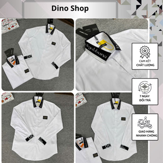 Áo Sơ Mi Nam Đôn Chề Cổ Phối Chữ Thêu Logo Ngực Cao Cấp - Áo Sơ Mi Nam Đê Gờ Cao Cấp