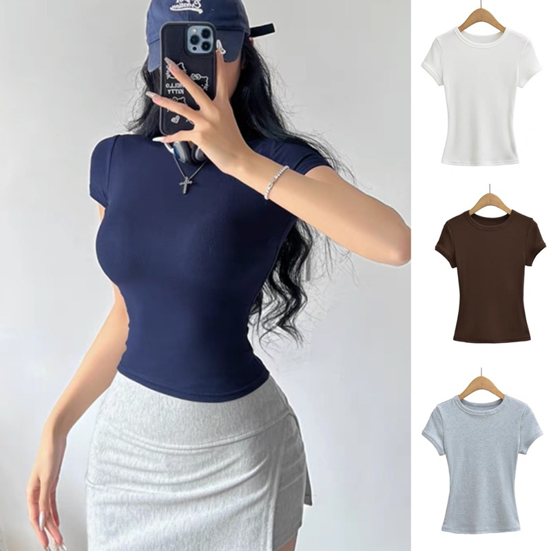 Áo Nữ Thắt Eo Ôm Body Chất Thun Cotton MỊN Hàn Quốc Co Dãn Mát Mẻ NT | BigBuy360 - bigbuy360.vn